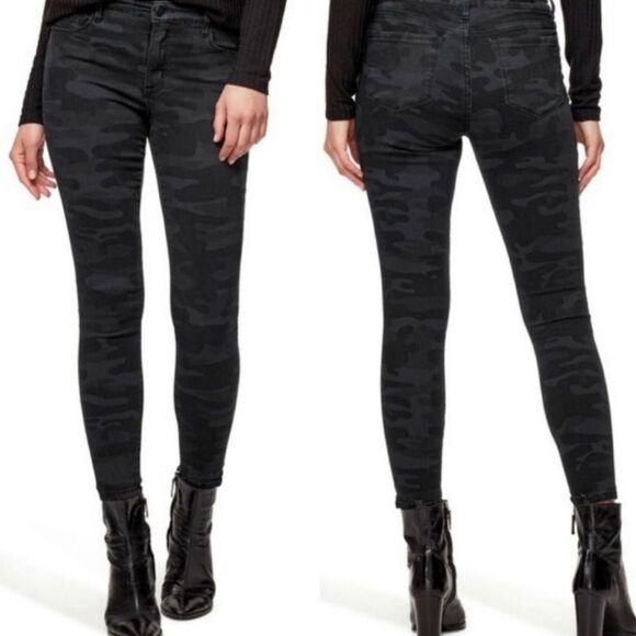 🔸️Social Standard Black Camouflage Slim Fit Skinny Ankle Jeans Size 14/32 - Picture 1 of 14